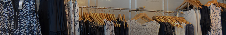 clothes on hangers on a rail